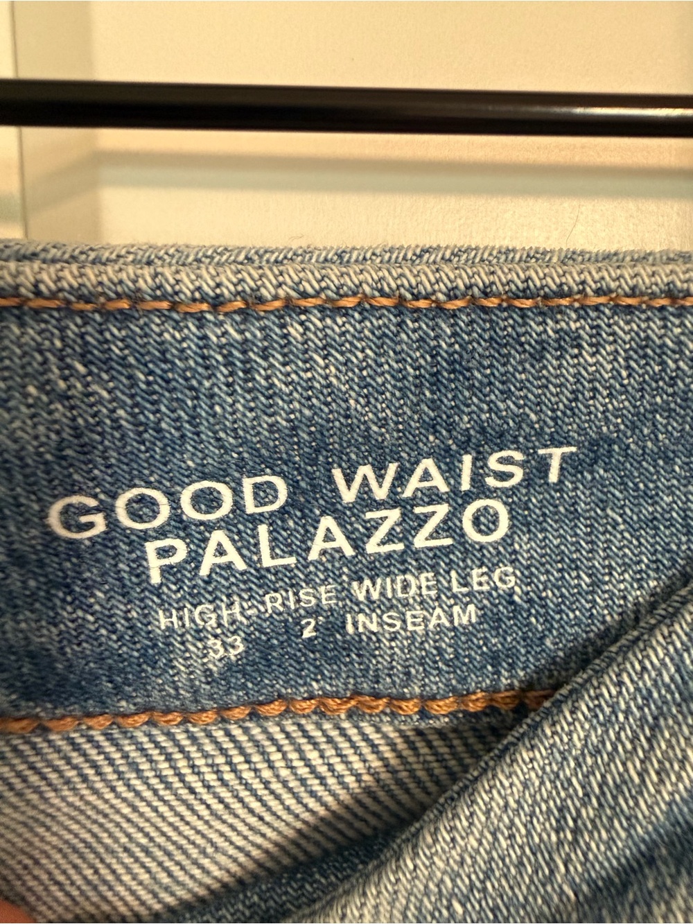Good American Size 2 / 26 Wide Leg Indigo Good Waist Palazzo Denim Jeans - Picture 5 of 7